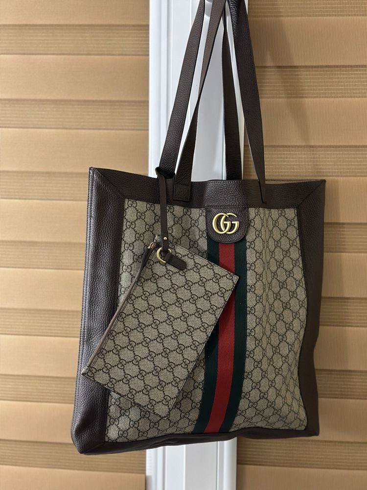 Gucci Ophidia GG Supreme Jacquard Striped Tote Bag