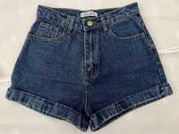 Женские джинсовые короткие шорты на высокой посадке. Корея