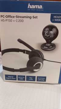 Комплект уеб камера със слушалки и микрофон "hama"