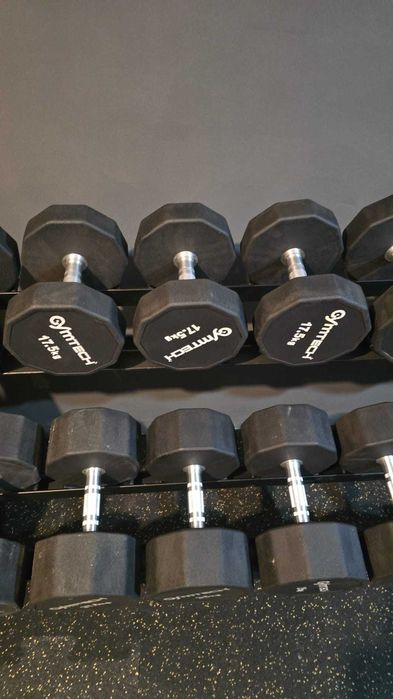 Gantere hexagonale invelinte in cauciuc 2,5kg-50kg