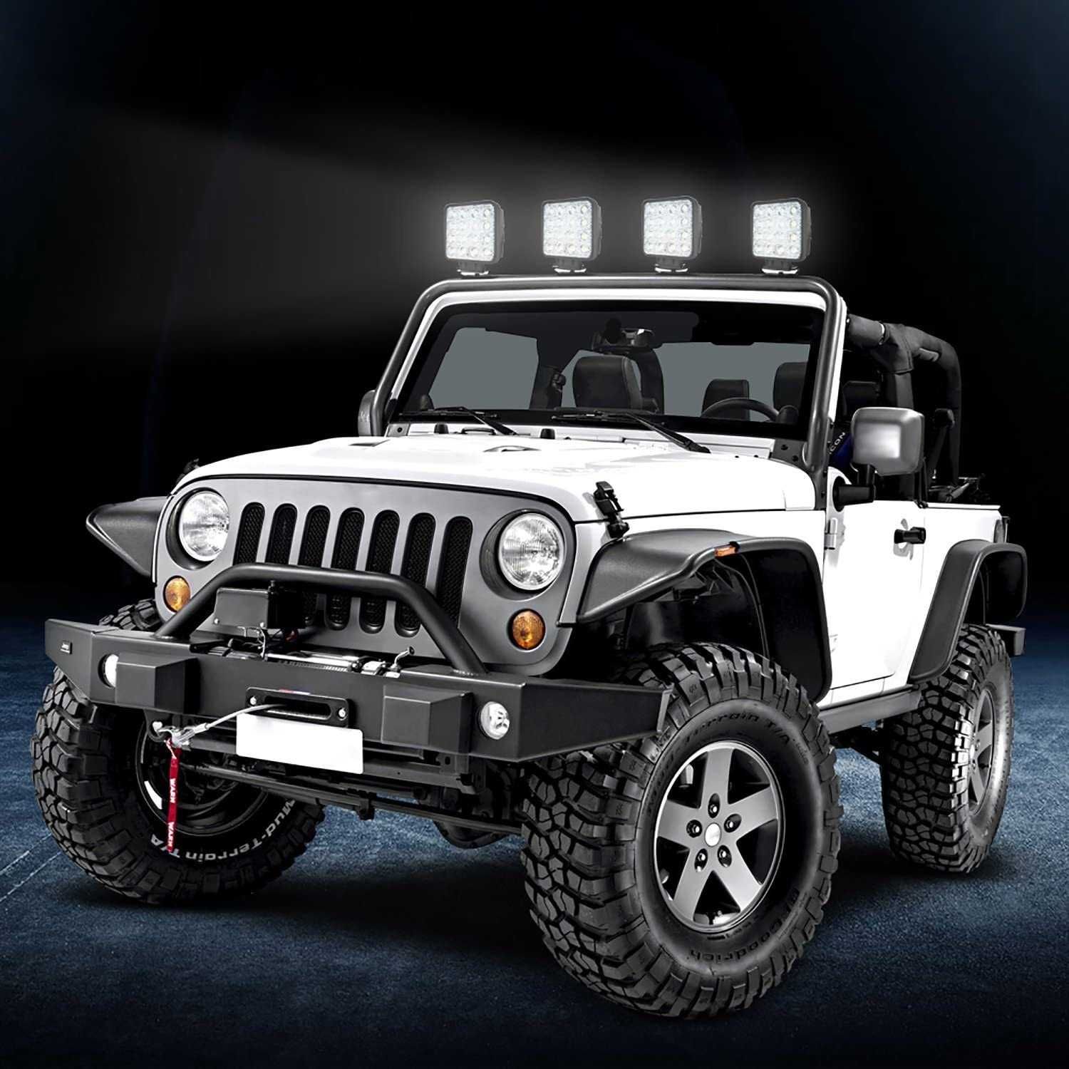 3D LED квадратни халогени 48W универсални лед offroad джипове офроуд