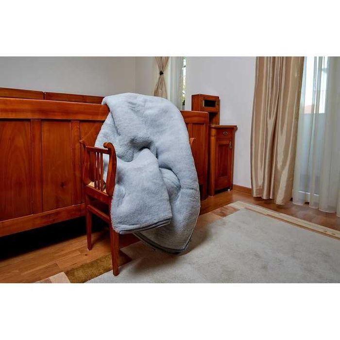 Pătură dublă lână alpaca/merinos, gri.Prestige Collection 140/200
