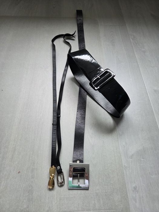 Pret mic! Curea damă din piele neagră  + 3 curele bonus