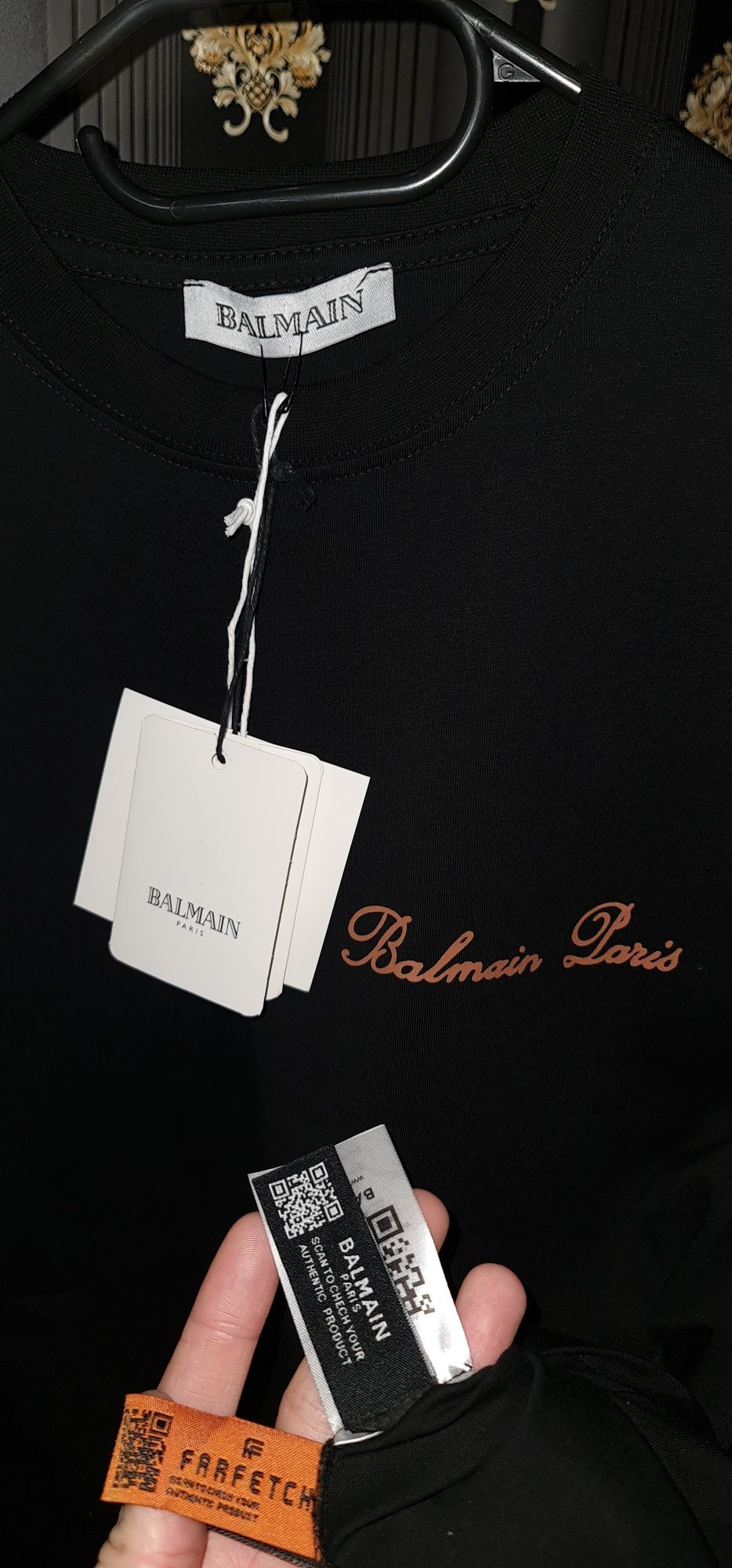 Tricou BALMAIN alb negru