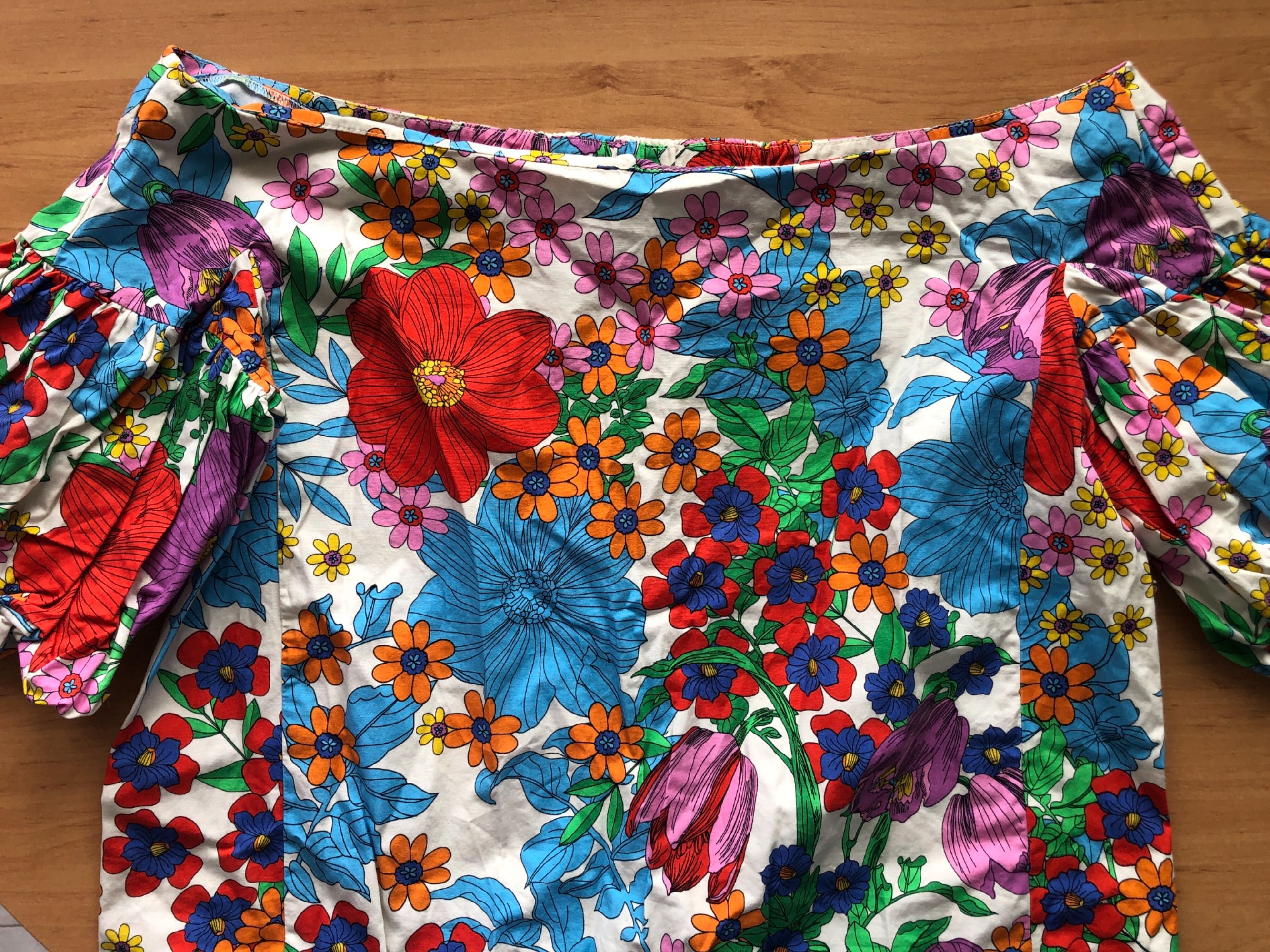 Цветна с цветя красива дамска блуза винтидж/ vintage