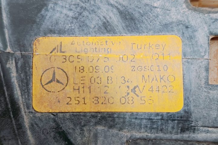 Proiector ceata  Dreapta   A2518200856 Mercedes-Benz A-Class W169