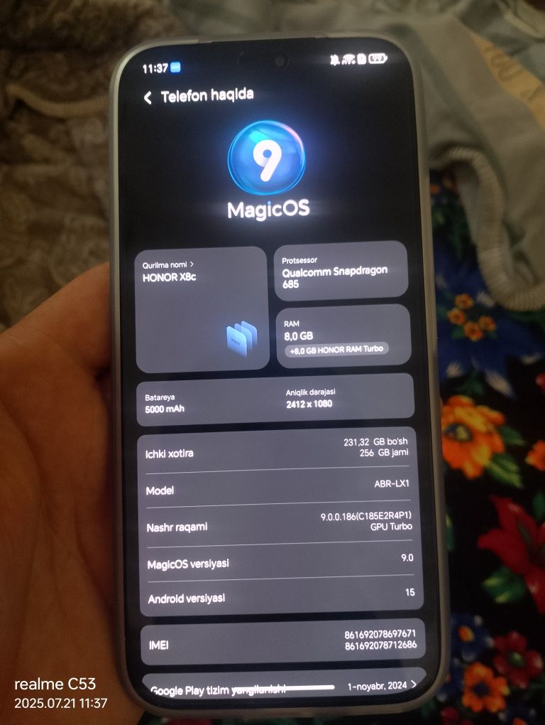 Honor X8c  telefon sotiladi yangi