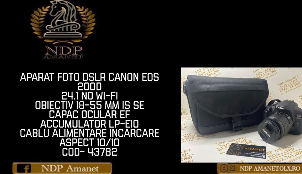 NDP Amanet Foto DSLR Canon Eos 200D (43782)