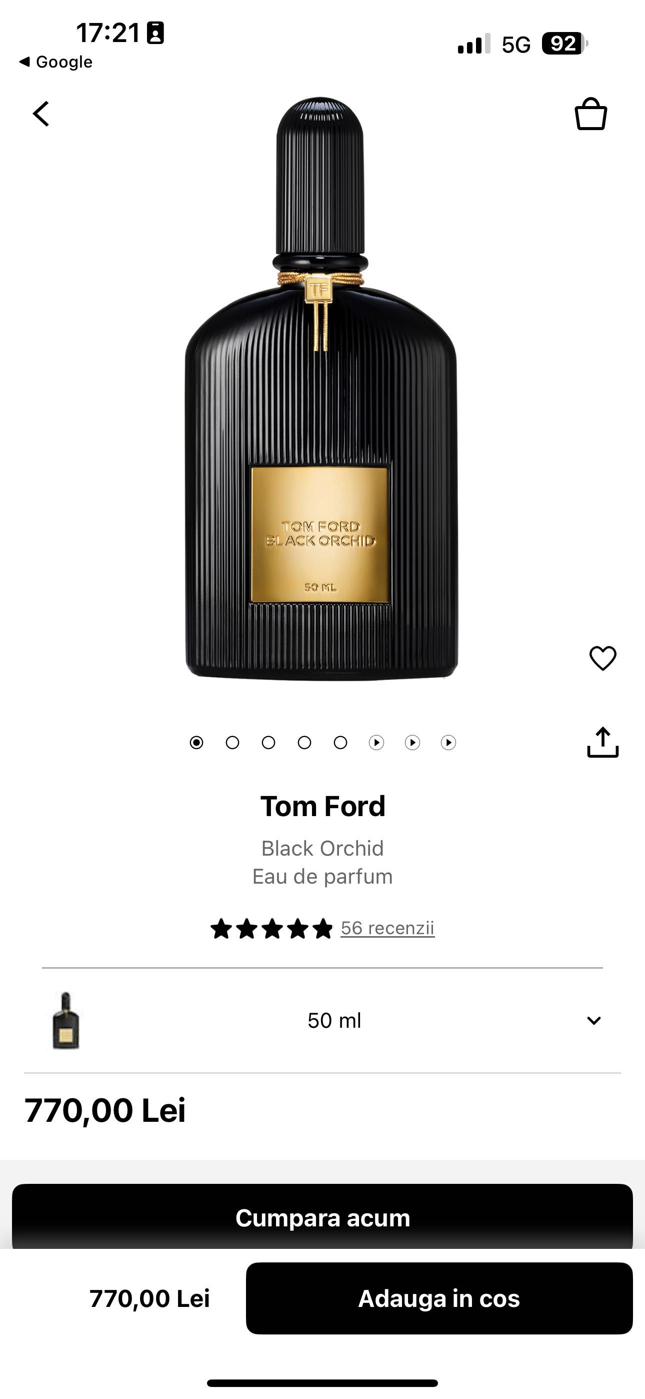 Apă de parfum Tom Ford, Black Orchid, , 50 ml, sigilat