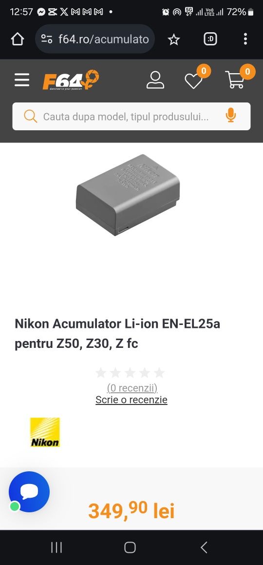 Nikon Acumulator Li-ion EN-EL25a pentru Z50, Z30, Z fc