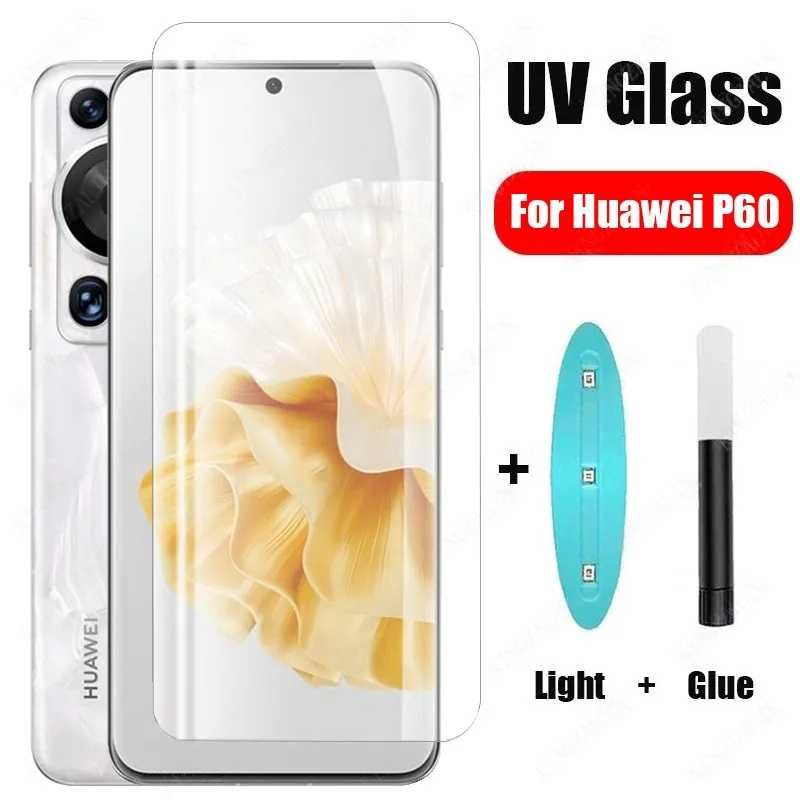 Huawei P60 Pro / 3D UV ТЕЧНО ЛЕПИЛО Стъклен протектор за екран