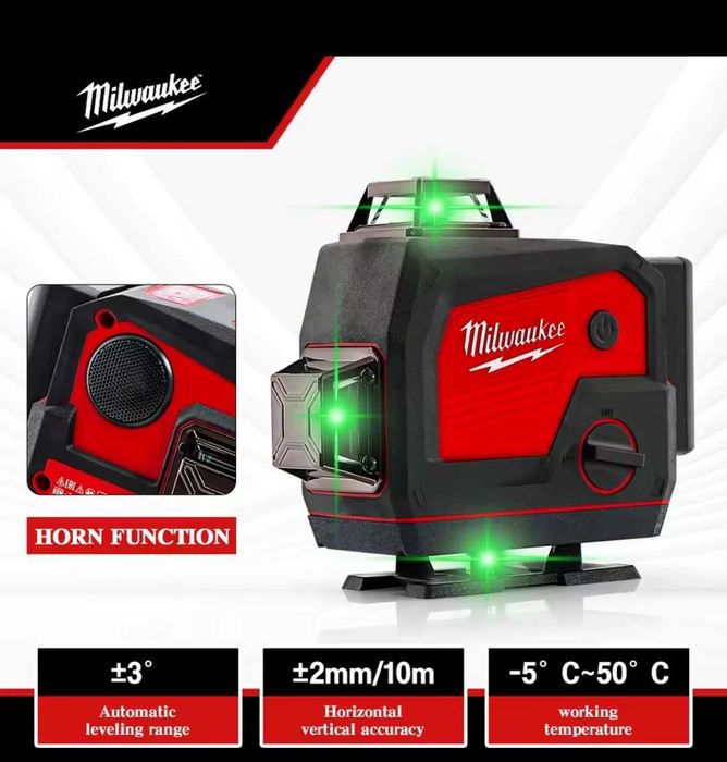 Nivela laser 4D,16linii,Bluetooth+Audio music