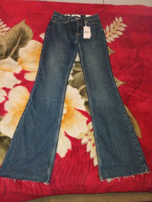 MANGO FLARED Jeans blugi evazati femei masura 36 fabricati in Spania