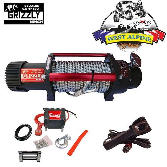 Troliu auto GRIZZLY WINCH 9500 lbs cablu otel (Forta: 4310 KG)