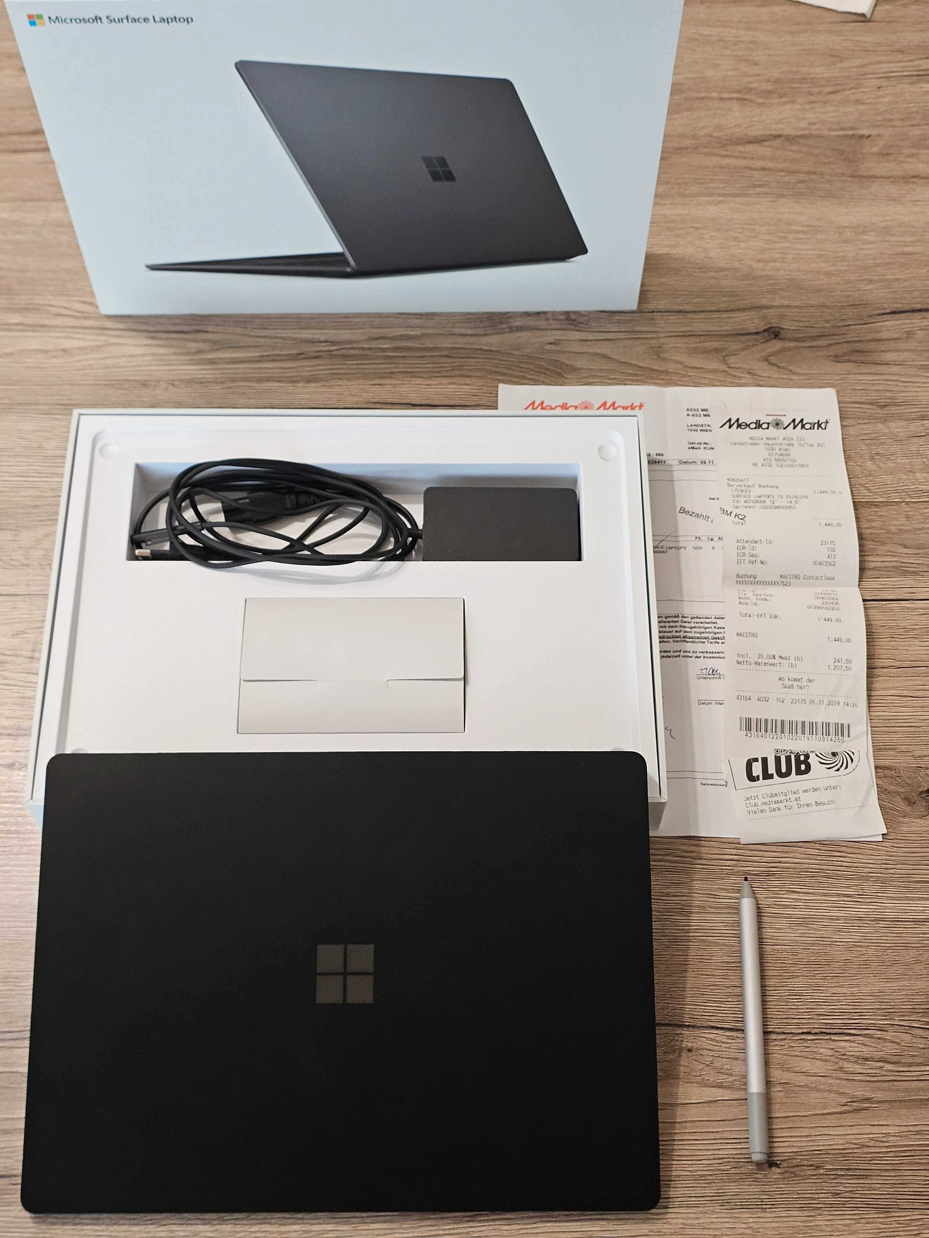 Microsoft Surface Laptop 3 в черно + Microsoft Pen