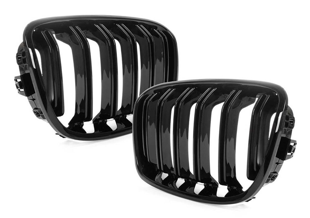 Grile Nari Duble M BMW SERIA 1 F20 F21 2011-2015 Negru Lucios