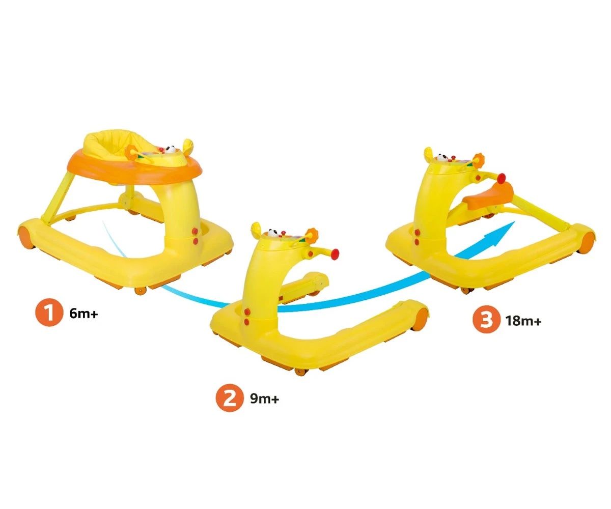 Бебешка проходилка 3в1 Chicco Baby Walker 123, оранжева