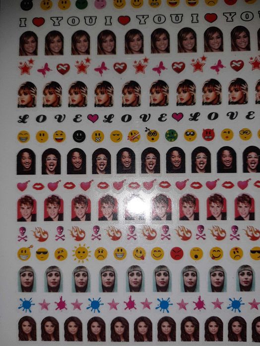 RAR Decor de unghii cu vedete Justin Bieber/ Selena Gomez/ Lady Gaga