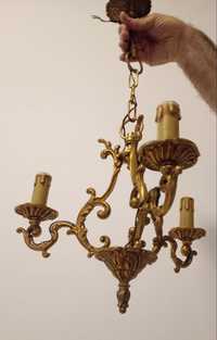 Boem candelabru antic din bronz masiv in stil francez,piesa cu o lucră