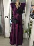 Rochie nunta m-l tafta accesorizata cu pene,gentuta