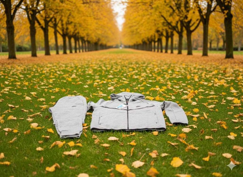 Trening Nike TECH Fleece Gri - Bumbac 100% - Set complet