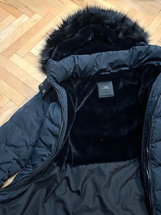 Тъмно синьо Зимно яке Zara