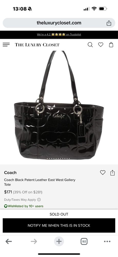 Ориг. Дамска чанта Coach кожа