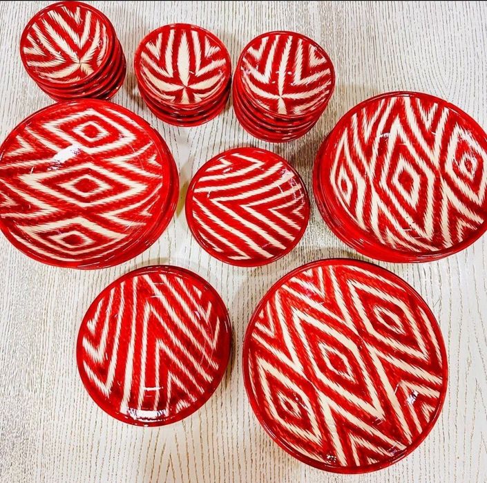 Atlas guli idishlar, sopol idish, milliy, посуды, дворцовый