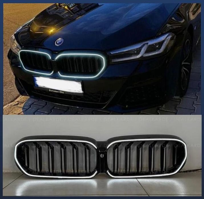 LED светещи двойни бъбреци BMW 5 G30 G31 грил решетки лед бмв г30 г31