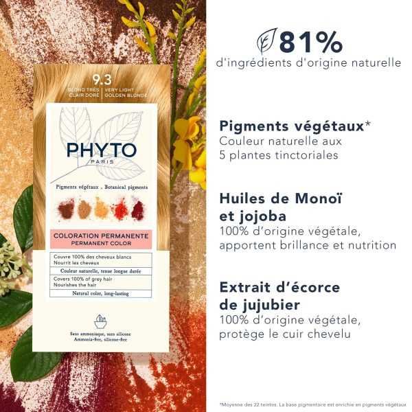 боя PHYTO 9.3 Много светло златисто русо Без амоняк. НОВИ