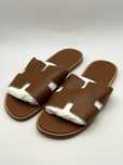 Hermes Slides Man Brown/White