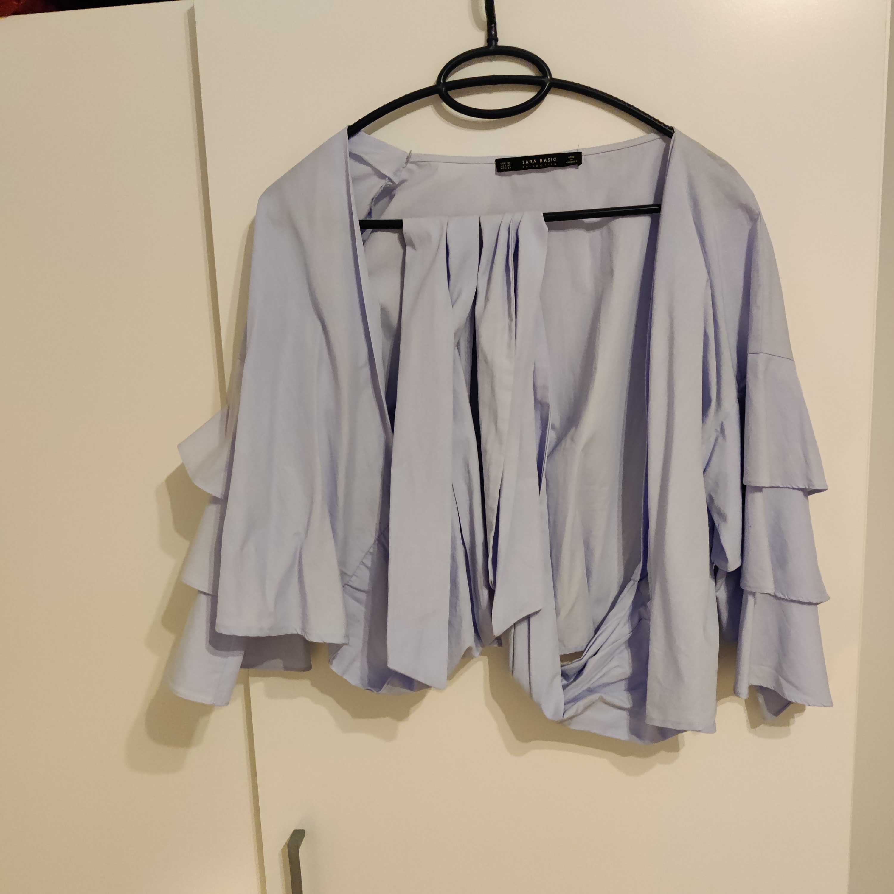 Bluza crop, stil spaniol, Zara, baby blue