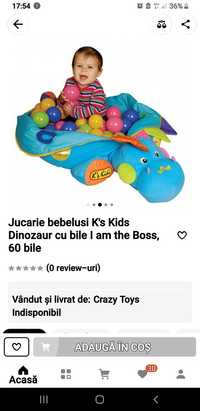 Jucarie bebelusi K's Kids Dinozaur cu bile I am the Boss,