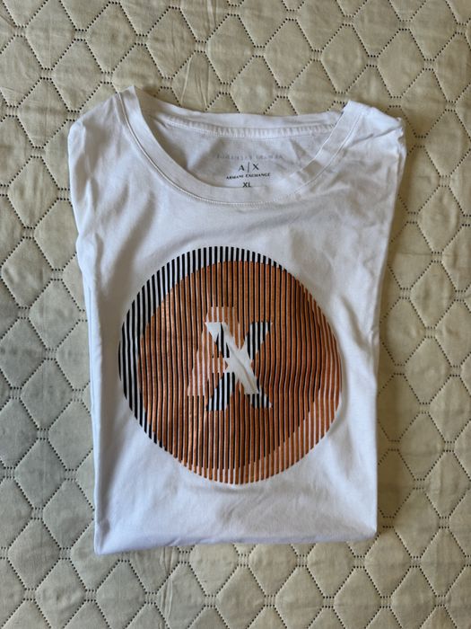 Tricou alb cu model pentru barbati, Armani Exchange, XL