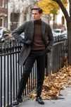 Palton slim 48 M premium Strellson NOU lana moale gri