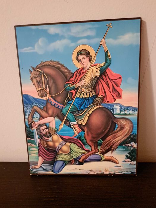 Икона на Свети Димитър - дърво