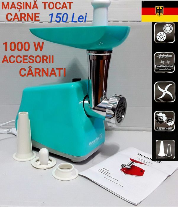 Masina electrică pentru tocat carne HAUSBERG, Accesorii cârnați - NOUĂ