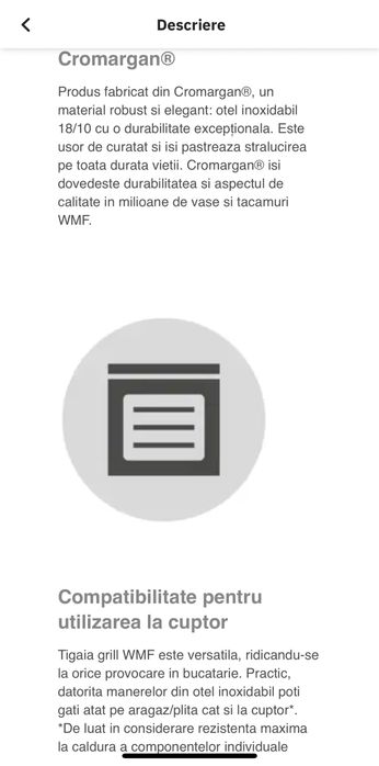 Tigaie grill WMF Durado, 28x28 cm, din otel cu invelis ceramic, noua