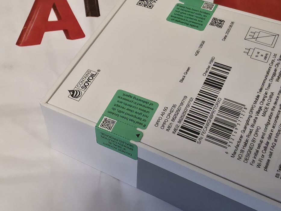 ЗАПЕЧАТАН 128GB Oppo A5 5G А1 Гаранция 2027 Black Green / Черен /Зелен