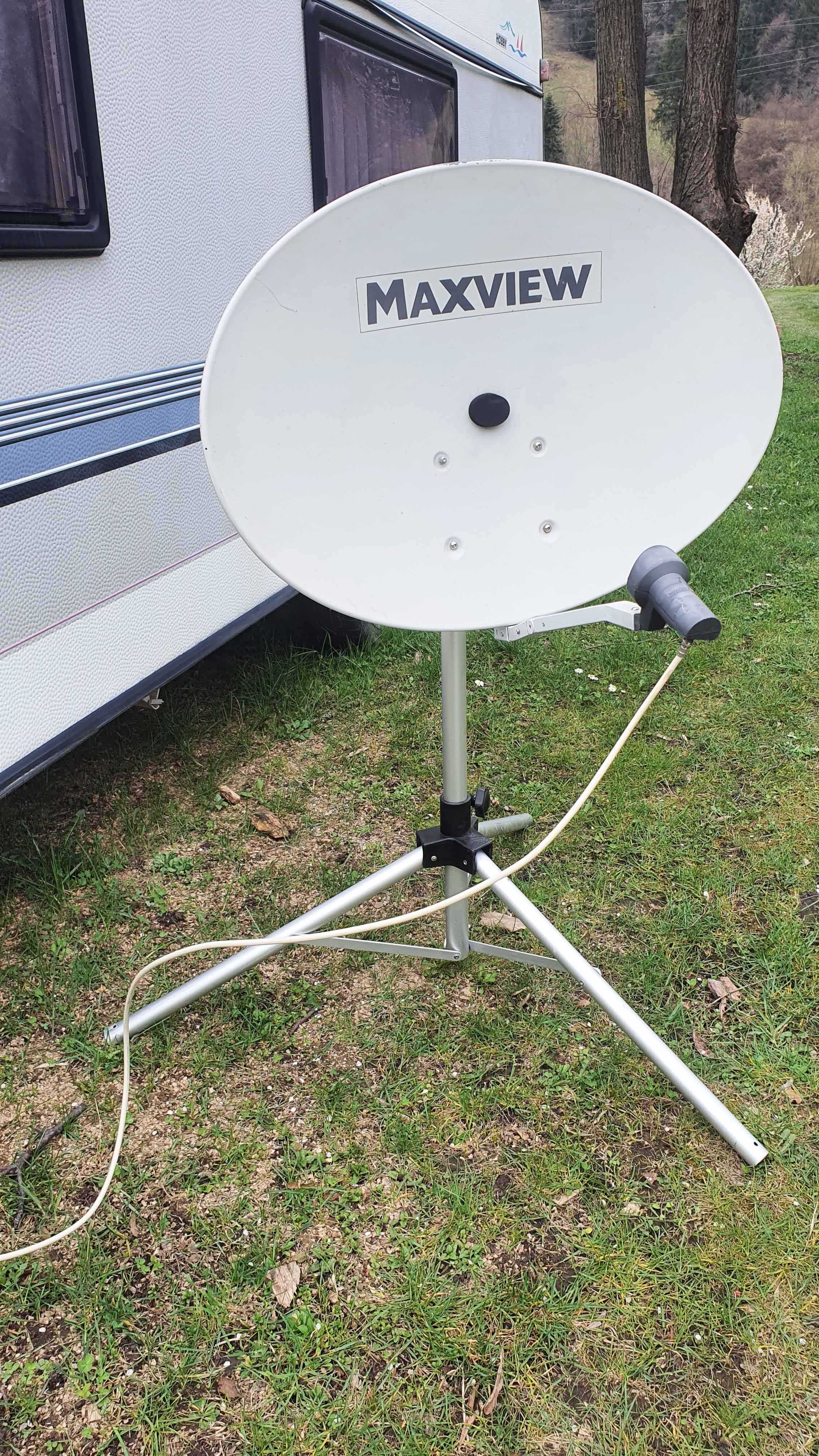 Antena satelit parabolica Maxview , cu trepied aluminiu , LNB si cablu