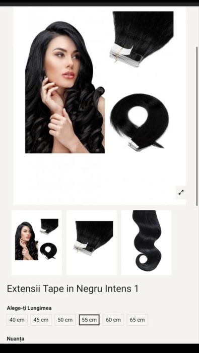 Extensii Tape In Negru Intens