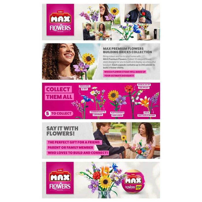 Конструктор Zuru MAX Flowers букет цветя lego лего