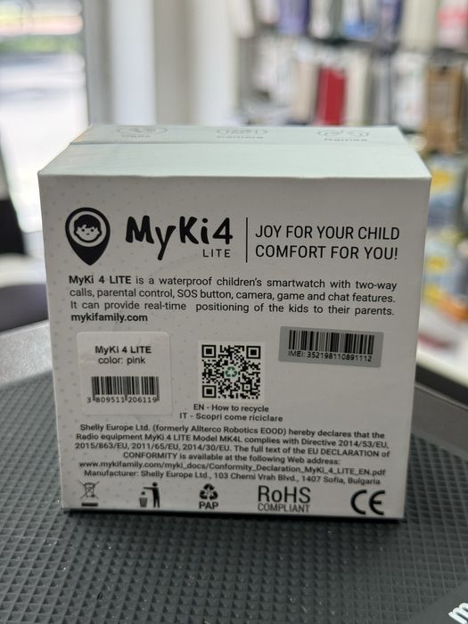 Детски смарт часовник MyKi - 4 Lite, 1.3'', Pink *ЧистоНов*