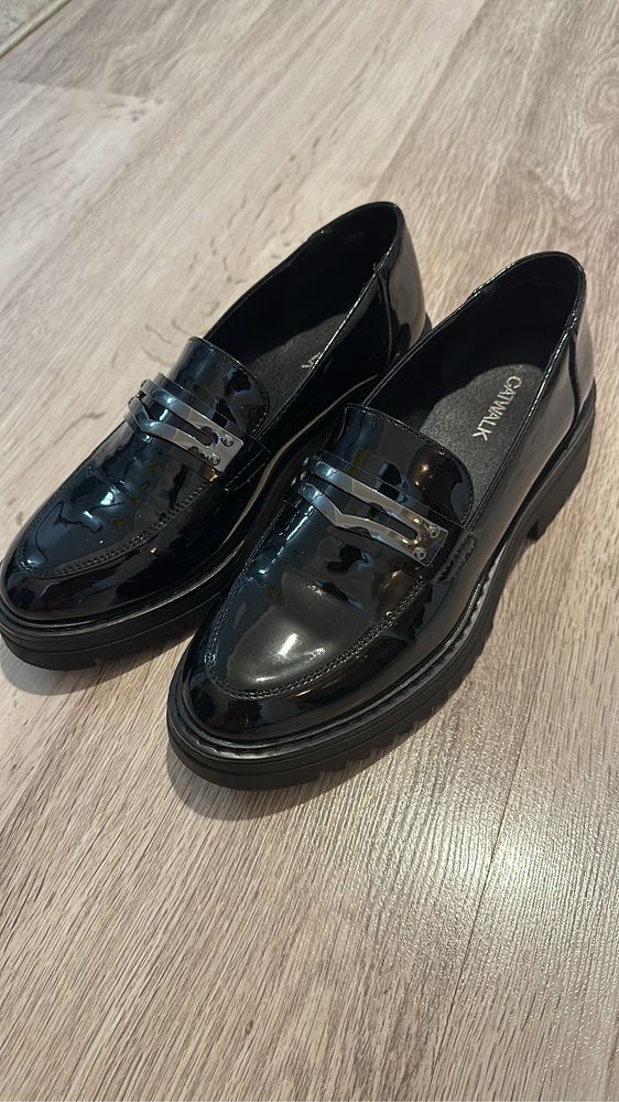 Mocasini/ loafers lac negru Catwalk 39