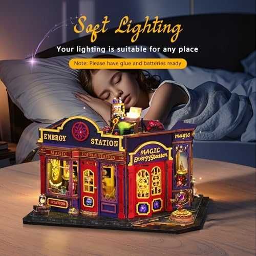 Нова Мини дървена къща с отварящи врати и LED осветление DIY комплект