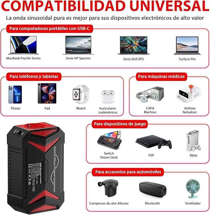 Invertor Auto Onda Pure 300W, Transformator Invertor 12V la 220V