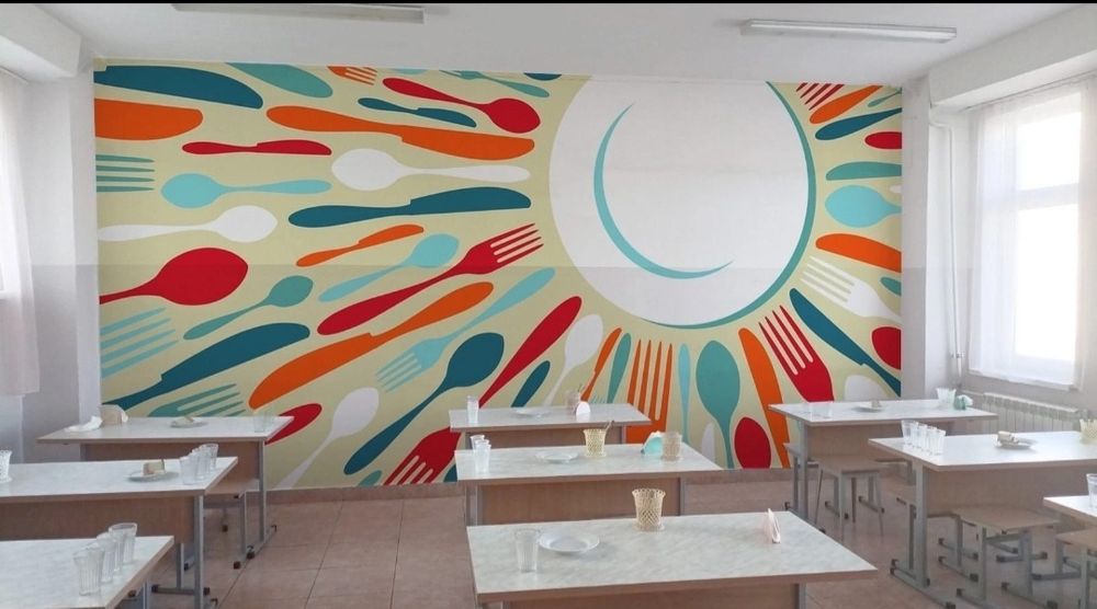 Роспись стен домов, школ, детских садов. Художник. Картины. Муралы.