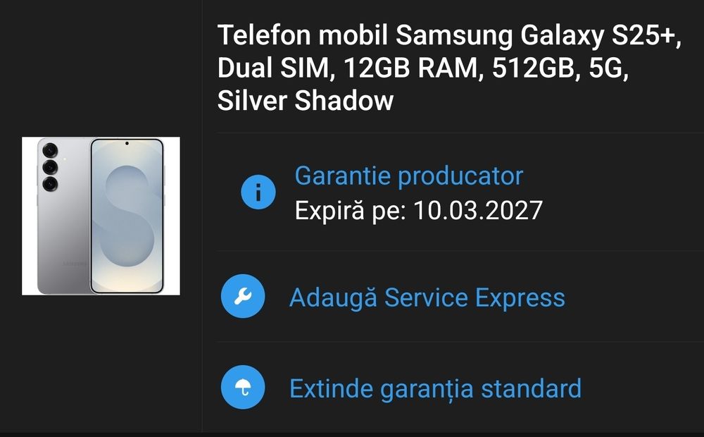 Samsung Galaxy S25+ 512GB Silvershadow