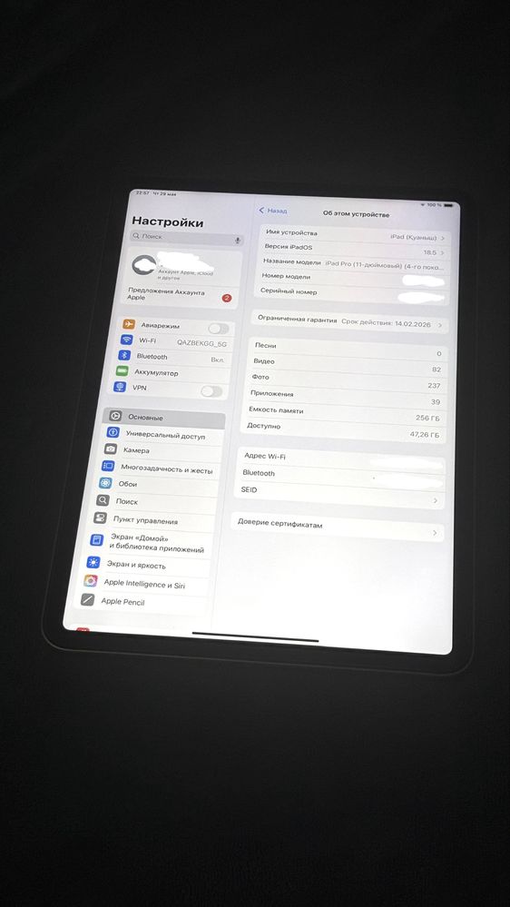 Ipad Pro 11 M2 с наушником и уллером