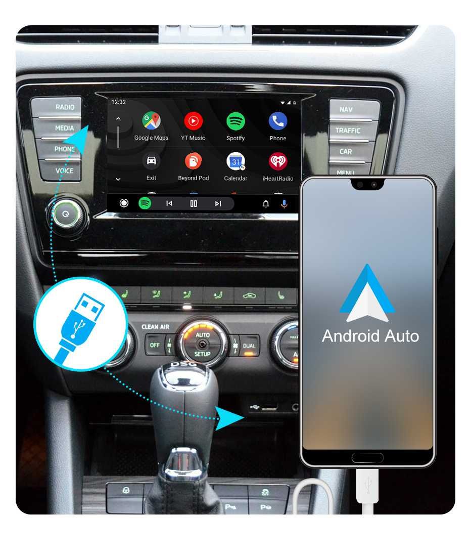 Modul Apple CarPlay Android Auto SKODA MIB2 Octavia 3 Karoq Kodiaq
